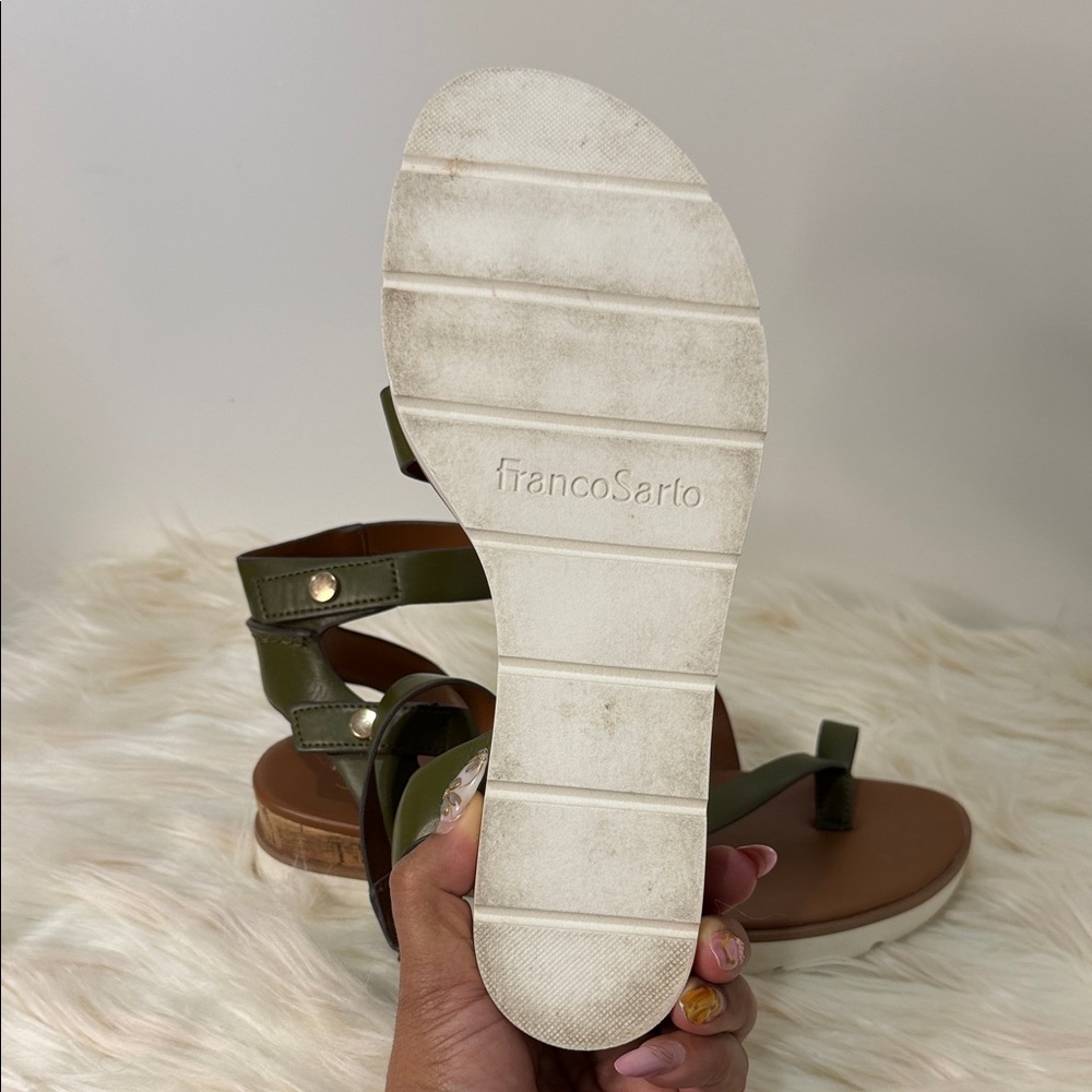 Franco Sarto Olive Green Strappy Sandals - Picture 7 of 9